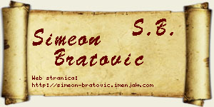 Simeon Bratović vizit kartica